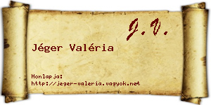 Jéger Valéria névjegykártya